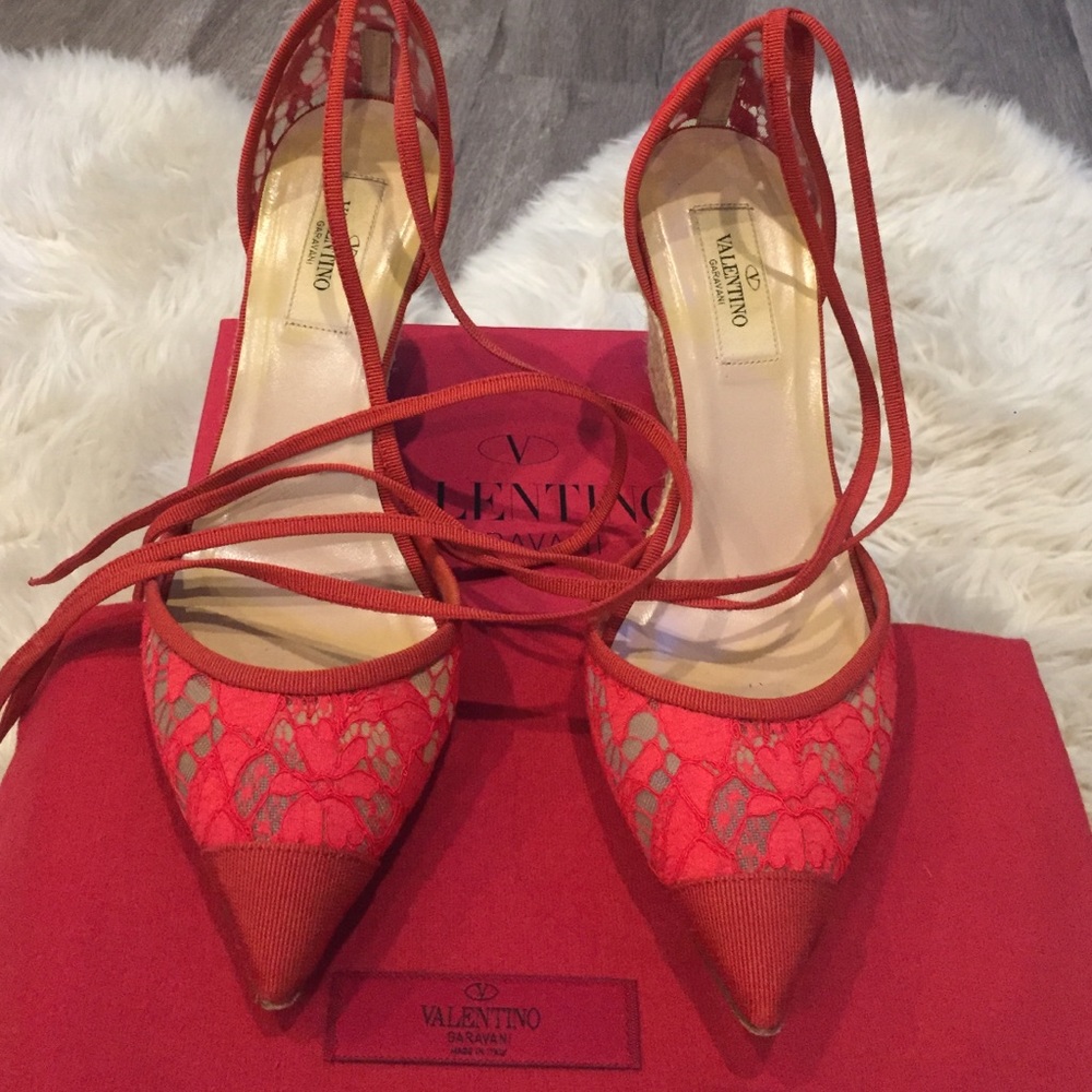 Lace up Valentino wedge